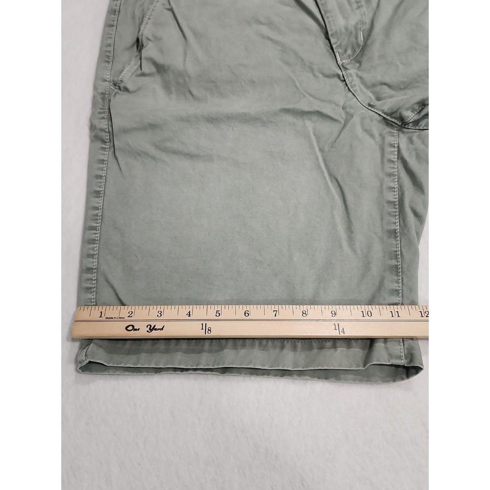 American Eagle Shorts Mens 34 Prep Fit Olive Green Chino Casual Flat Front - Picture 7 of 11
